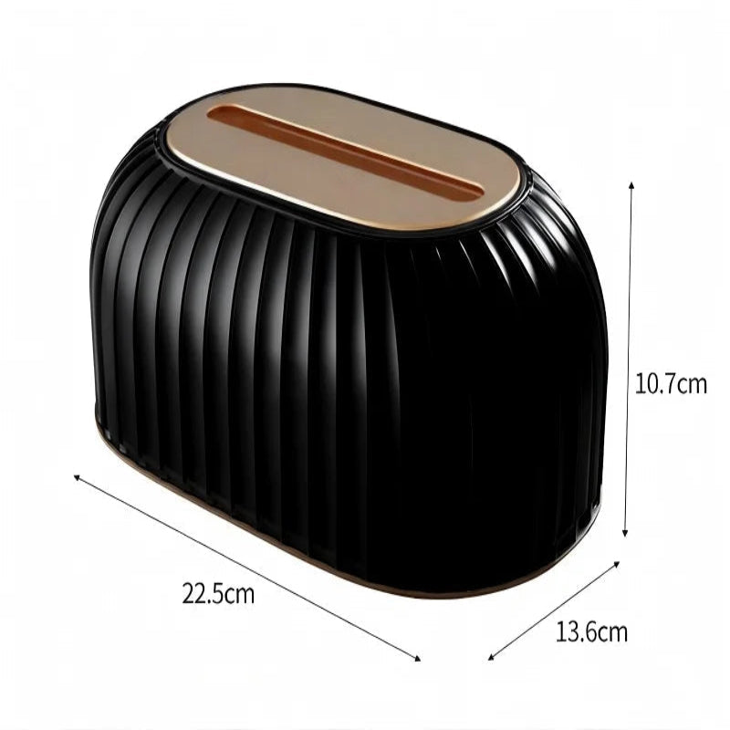 Black and brown rectangular object with dimensions on a white background