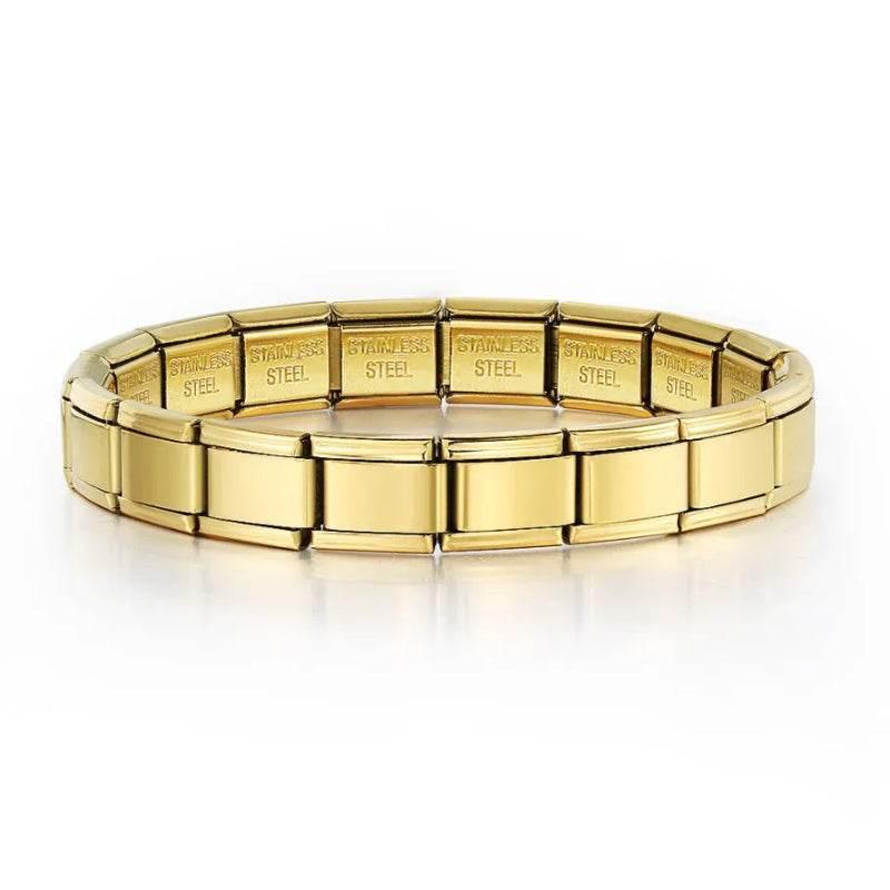 EMESA HOME 9mm Italian Charm Bracelet – Fashion Stainless Steel Elastic Link Chain Bangle, DIY Customizable Jewelry for Women & Men - EMESA HOME™