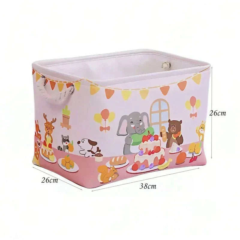 EMESA HOME Cotton Linen Folding Storage Basket – Organizer for Toys, Clothes, Sundries – Cabinet Bag, Collapsible Laundry Hamper for Home Use - EMESA HOME™