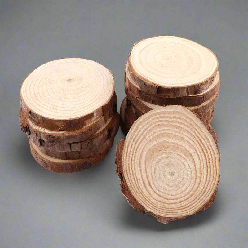 EMESA HOME Natural Pine Round Unfinished Wood Slices are versatile DIY craft materials that can be used for various projects... 7-8cm 3pcs thk 1cm