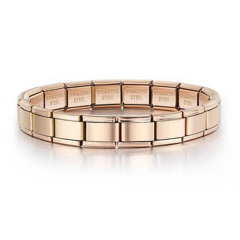EMESA HOME 9mm Italian Charm Bracelet – Fashion Stainless Steel Elastic Link Chain Bangle, DIY Customizable Jewelry for Women & Men - EMESA HOME™