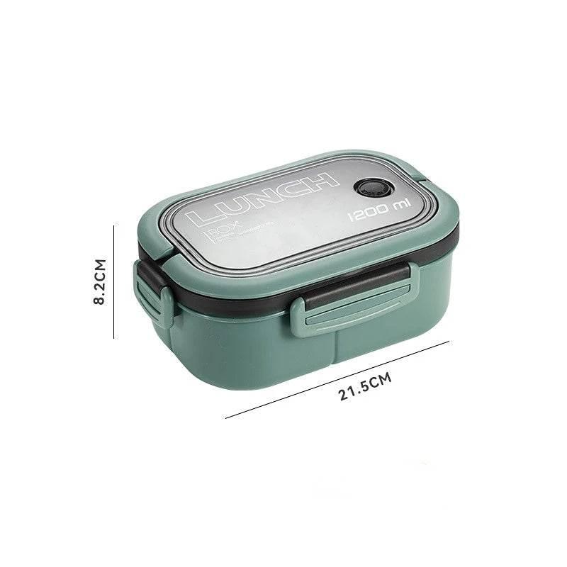 EMESA HOME 1200ML 2-Layer Bento Lunch Box with Spoon & Fork – Leakproof, Microwave-Safe Food Container - EMESA HOME™