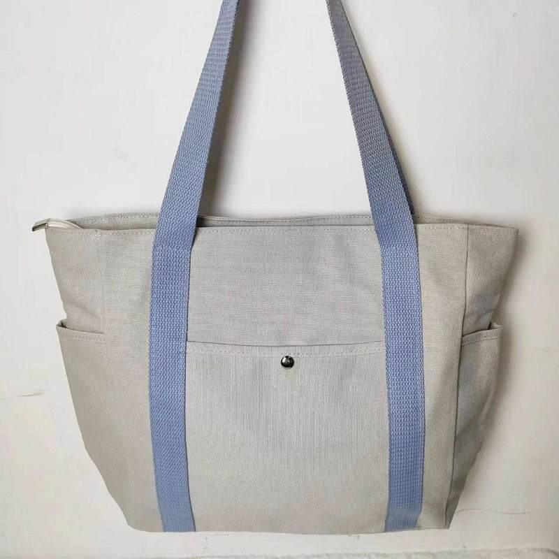 EMESA HOME Large Canvas Tote Bag – For Work, Commuting, College Style, Student Outfit, Book, and Shoulder Carrying - EMESA HOME™