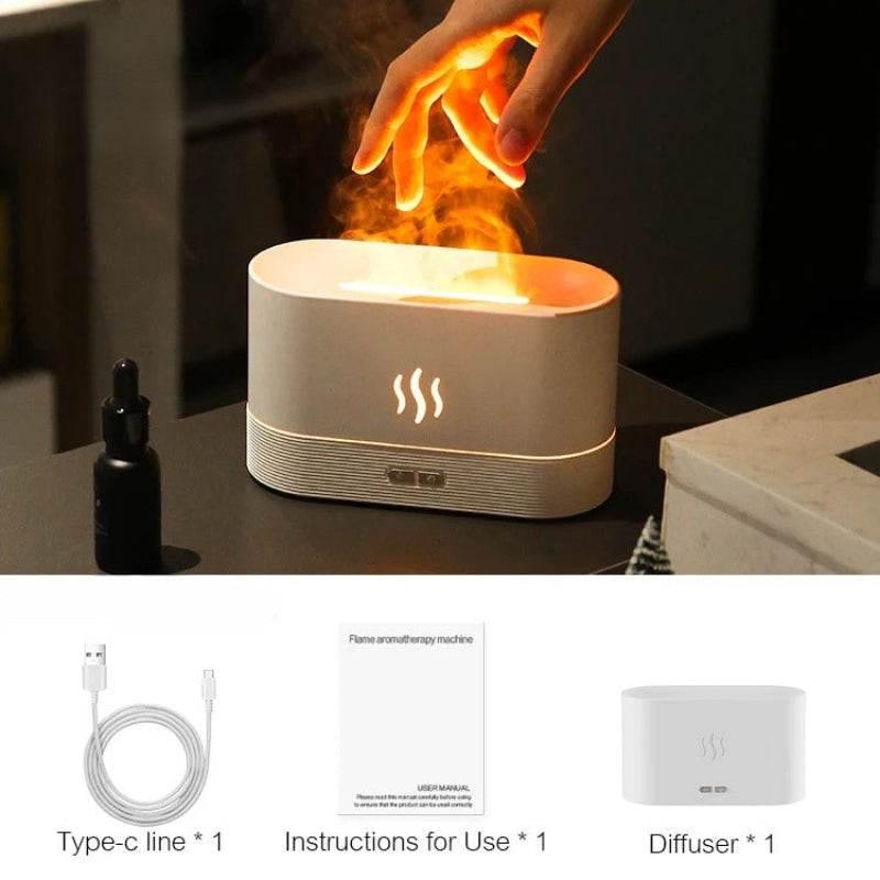 EMESA HOME Aroma Diffuser & Ultrasonic Cool Mist Humidifier with LED Flame Lamp for Essential Oils - EMESA HOME™