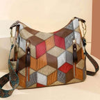 EMESA HOME Contrast Color PU Leather Tote Bag for Women | Large Capacity Designer Bucket Shoulder Handbag - EMESA HOME™