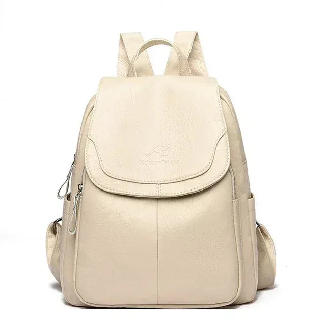 EMESA HOME Vintage PU Leather Backpack for Women – Large Capacity Travel, School, and Daily Use Bag - EMESA HOME™