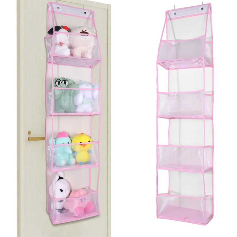 EMESA HOME Over-the-Door Hanging Organizer – 4/6 Layer Storage for Cosmetics, Nursery, Bathroom, Closet, Bedroom & Dorm plum