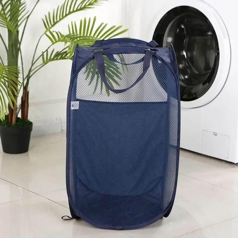 EMESA HOME Folding Mesh Laundry Basket with Handles – Breathable Clothes, Toy, and Sundries Storage Hamper for Home Use - EMESA HOME™