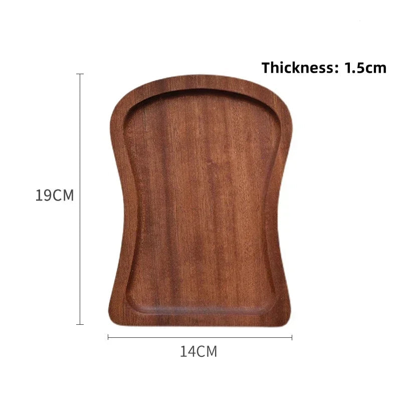 EMESA HOME Solid Wood Round Oval Dessert Plate Tea Tray Decorative Wooden Tableware Snack Plate Dried Fruit Plate Bread Sushi Plate