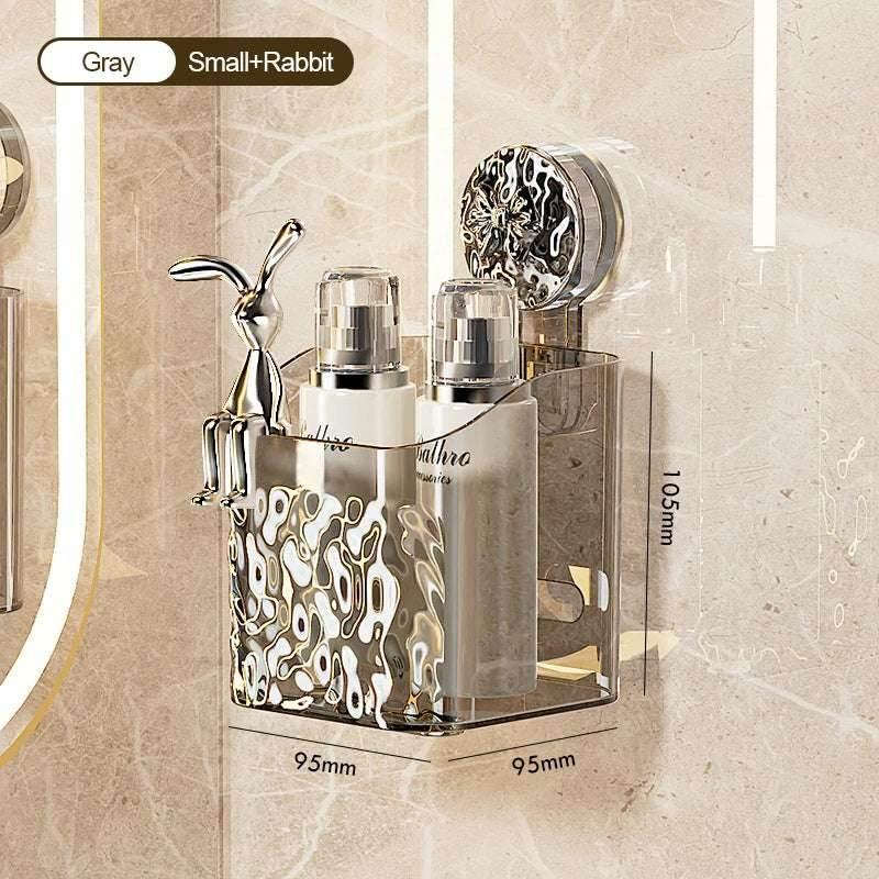EMESA HOME Wall-Mounted Water Ripple Bathroom Storage Rack, No-Drill Suction Cup Basket - EMESA HOME™
