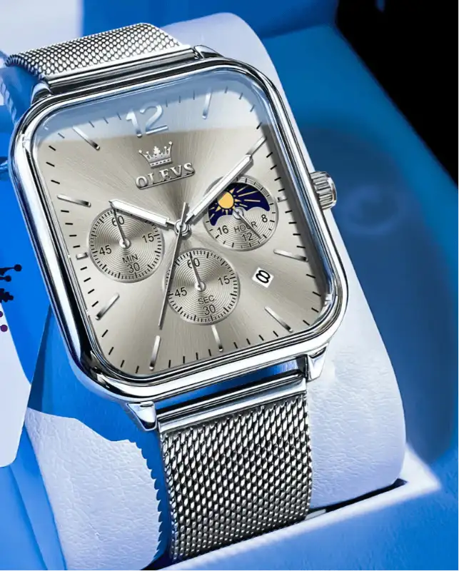 EMESA HOME Luxury Chronograph Men’s Watch – Blue Sport Quartz Wristwatch with Date Display, Waterproof, Premium Brand Design - Emesa Home