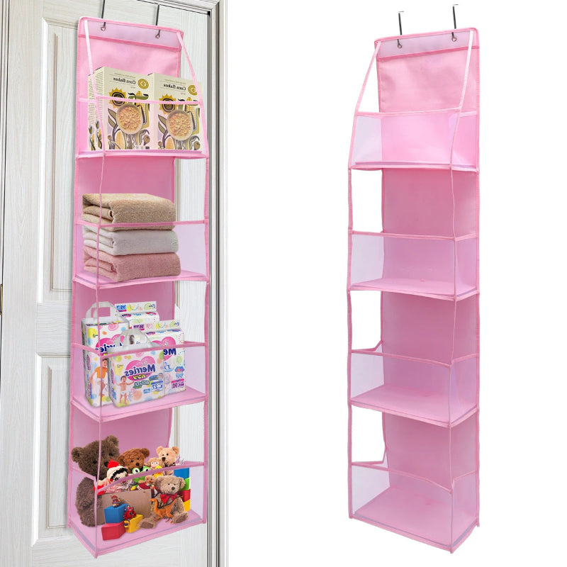 EMESA HOME Over-the-Door Hanging Organizer – 4/6 Layer Storage for Cosmetics, Nursery, Bathroom, Closet, Bedroom & Dorm 2pcs 1