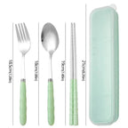 EMESA HOME-3pcs/set Stainless Steel Tableware Set - Chopsticks, Fork, Spoon, Travel Flatware with Box - EMESA HOME™
