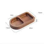 EMESA HOME Solid Wood Rectangle Tray – 2/3 Grid Condiment Plate for Breakfast, Sushi, Bread, Desserts & Kitchen Seasoning Display - EMESA HOME™