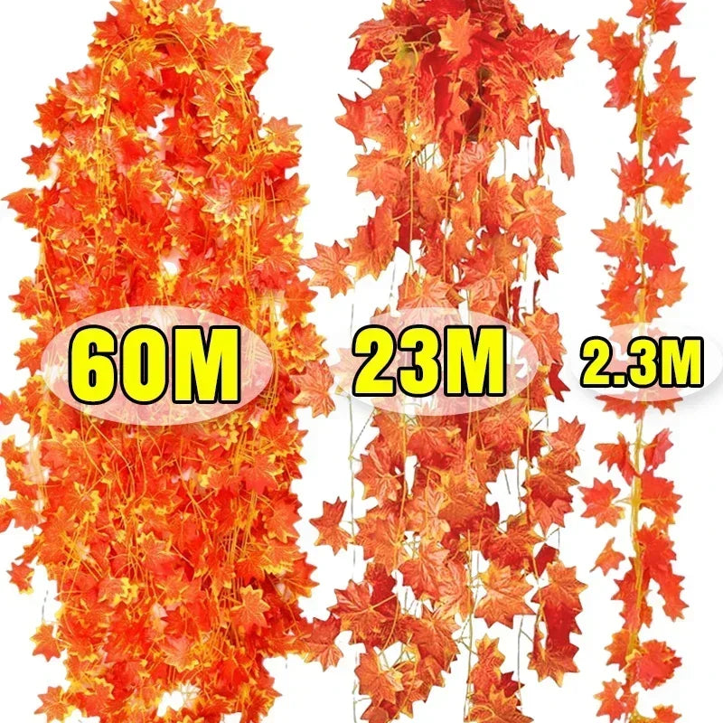EMESA HOME Artificial Maple Leaf Garland Hanging Vine for Autumn Decor