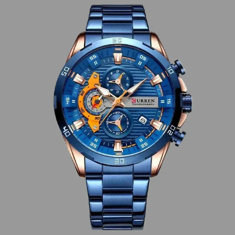 EMESA HOME Men's Stainless Steel Chronograph Watch – Luminous Dial, Fashion Casual Wristwatch - EMESA HOME™