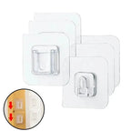 EMESA HOME Double-Sided Adhesive Wall Hooks Hanger Strong Transparent Suction Cup Hooks Kitchen Bathroom Storage Plug Socket Holder.. - EMESA HOME™