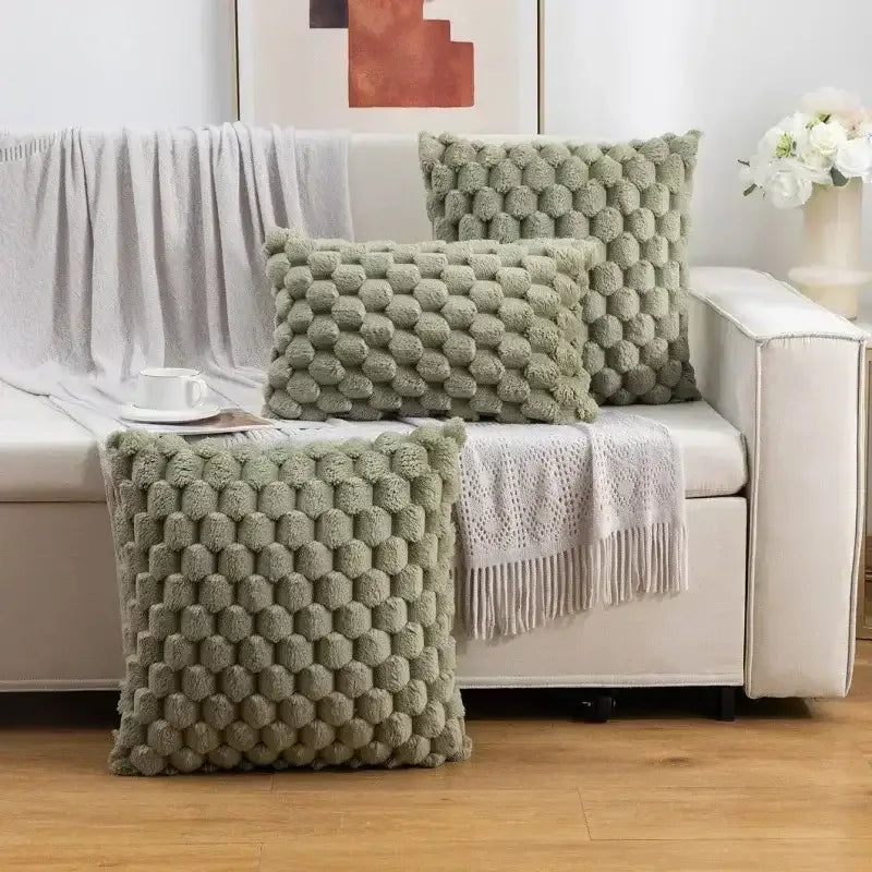 EMESA HOME Woven Snowflake Velvet Pillow Cover – Soft Solid Color Cushion Case for Sofa, Living Room & Home Decor - EMESA HOME™