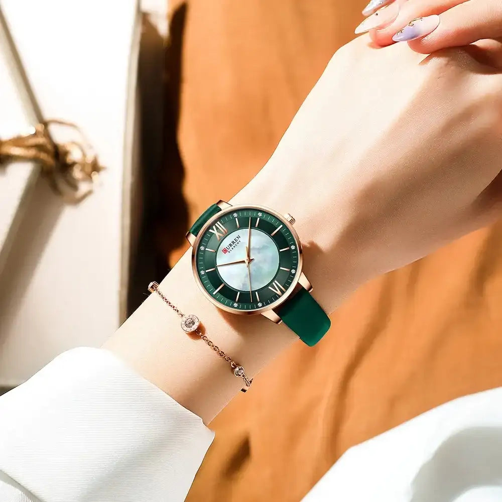 EMESA HOME Women’s Small Dial Quartz Watch – Ultra-Thin Wristwatch with Leather Strap