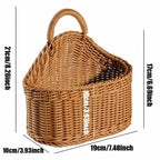 EMESA HOME Wall-Mounted Fruit & Vegetable Basket – Simulated Rattan Plastic Hanging Storage for Kitchen or Home Décor - EMESA HOME™