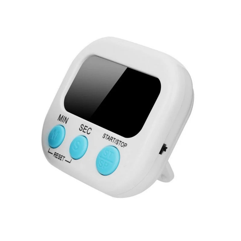 A white digital countdown timer with a black display screen and three light blue buttons labeled MIN, SEC, and START/STOP. The image has 'White' text in the top-left corner and 'JJYY' in the top-right corner.