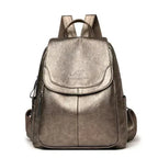 EMESA HOME Vintage PU Leather Backpack for Women – Large Capacity Travel, School, and Daily Use Bag - EMESA HOME™