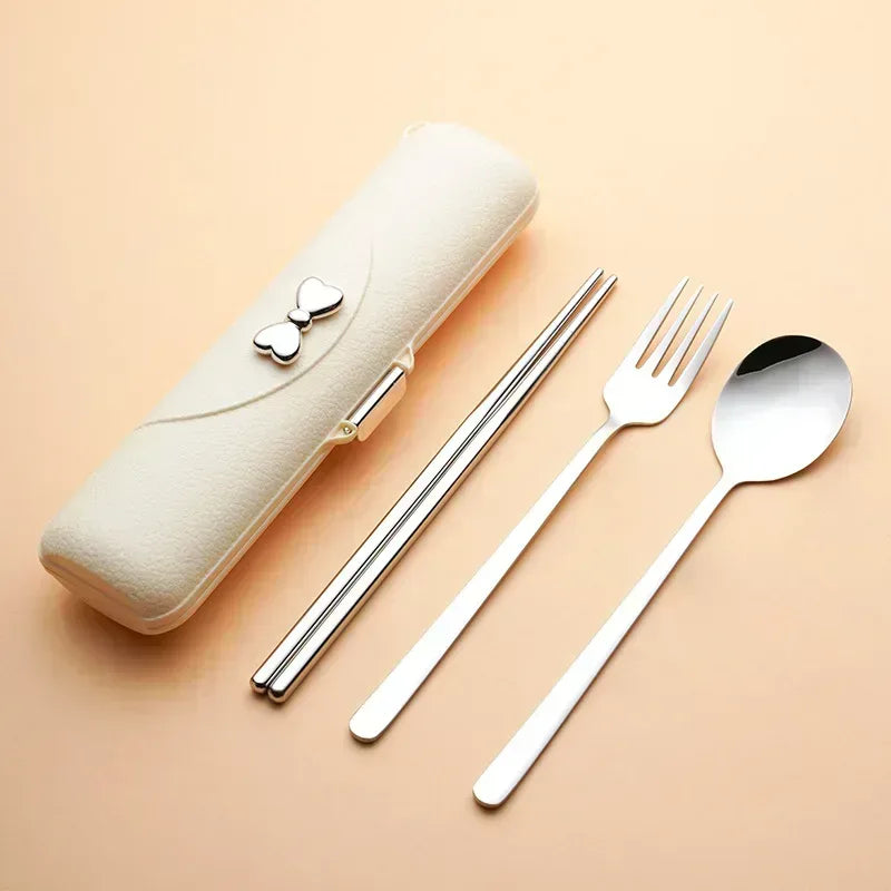 EMESA HOME Portable Stainless Steel Cutlery Set – 304 Camping Chopsticks Fork Spoon Outdoor Picnic Dinner Set - EMESA HOME™