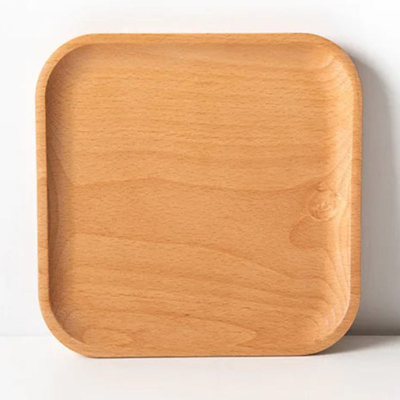EMESA HOME Beech Wood Serving Plate – Oval & Rectangular Wooden Tray for Fruit, Desserts, Candy & Home Tableware
