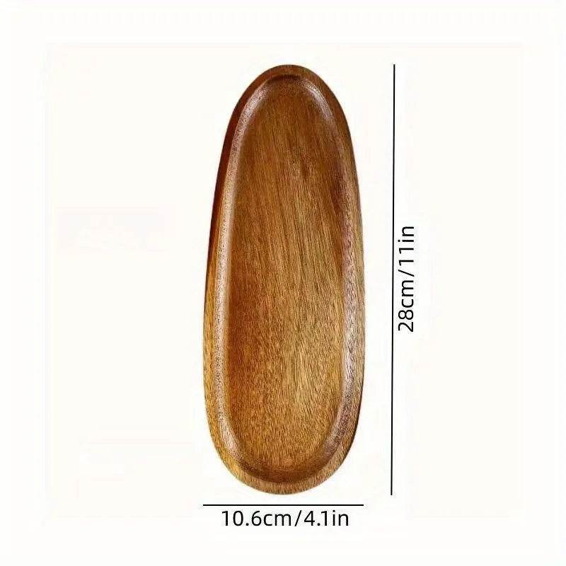 EMESA HOME Japanese Solid Wood Fruit Plate, Multi-Size Wooden Tray, High-Quality Fruit & Snack Serving Tray E 6 Inches