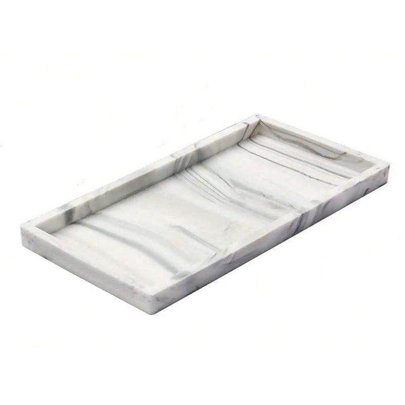 Marble-patterned tray on a white background