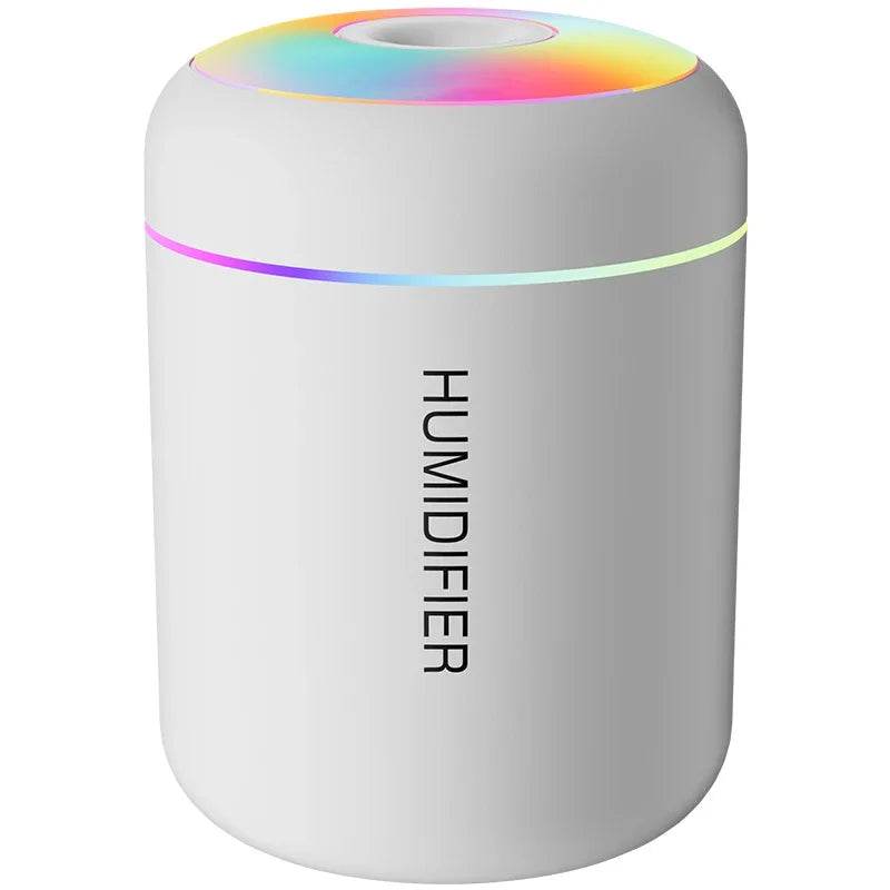 EMESA HOME 180ML Mini USB Air Humidifier & Aroma Diffuser with LED Light for Car, Home, Bedroom WHITE