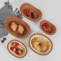 EMESA HOME Wicker Oval Basket – Woven Bread Tray, Food Holder, Fruit, Cosmetic, Tabletop, Bathroom Storage, Kitchen Organizer - EMESA HOME™