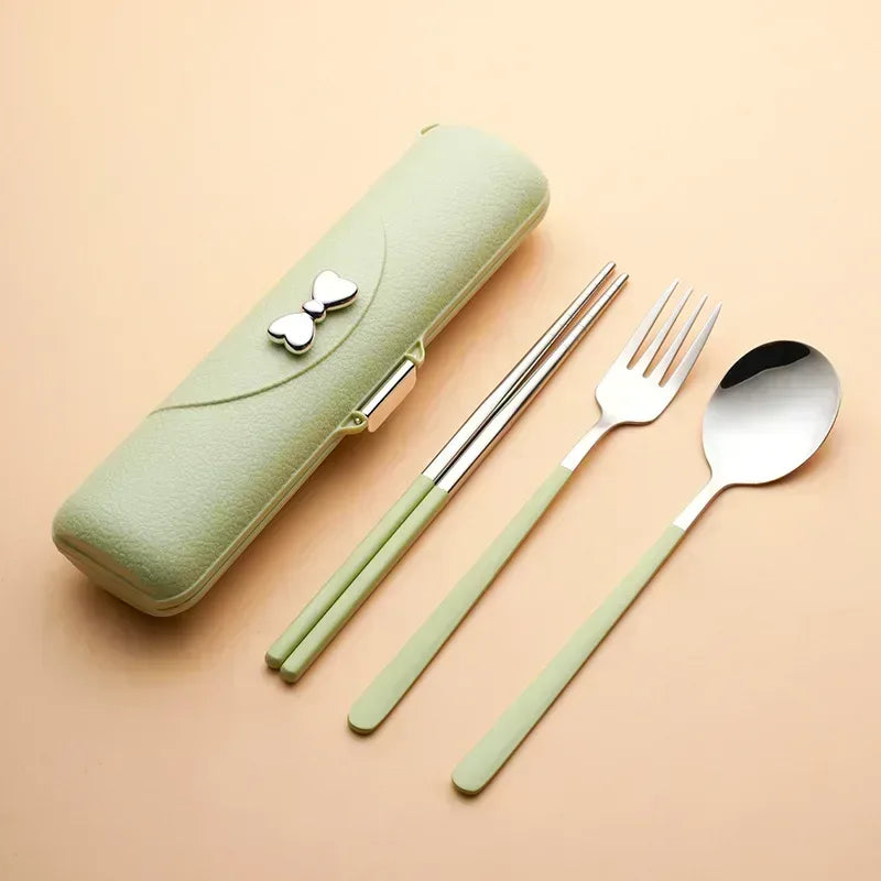EMESA HOME Portable Stainless Steel Cutlery Set – 304 Camping Chopsticks Fork Spoon Outdoor Picnic Dinner Set - EMESA HOME™