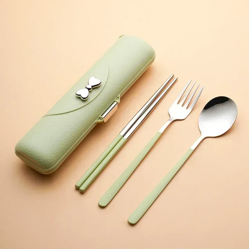 EMESA HOME Portable Stainless Steel Cutlery Set – 304 Camping Chopsticks Fork Spoon Outdoor Picnic Dinner Set - EMESA HOME™