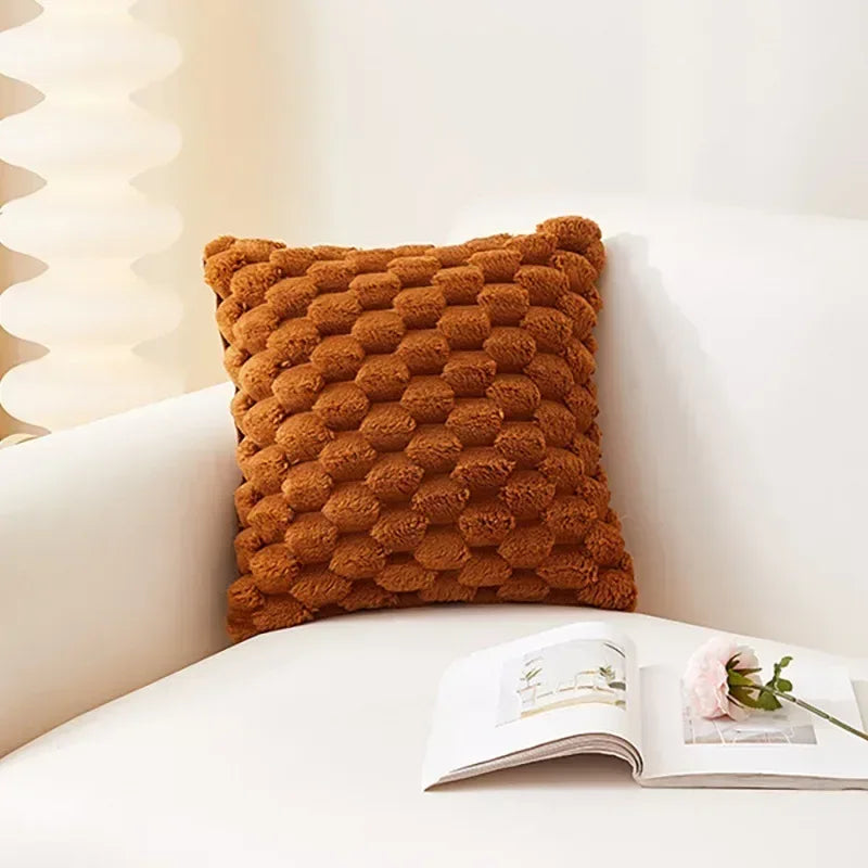 EMESA HOME Woven Snowflake Velvet Pillow Cover – Soft Solid Color Cushion Case for Sofa, Living Room & Home Decor - EMESA HOME™