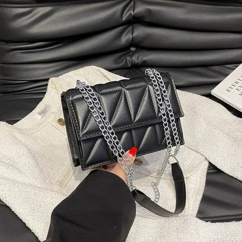 EMESA HOME Elegant Women’s Handbag – PU Leather Shoulder & Crossbody Bag with Handle & Chain Strap black