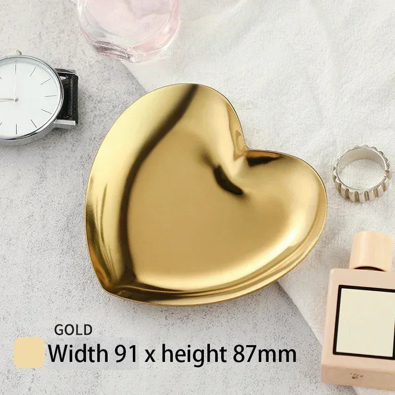 EMESA HOME Gold & Silver Stainless Steel Water Drop-Shaped Cosmetics, Jewelry & Dining Tray – Multi-Functional Home Storage Container - EMESA HOME™