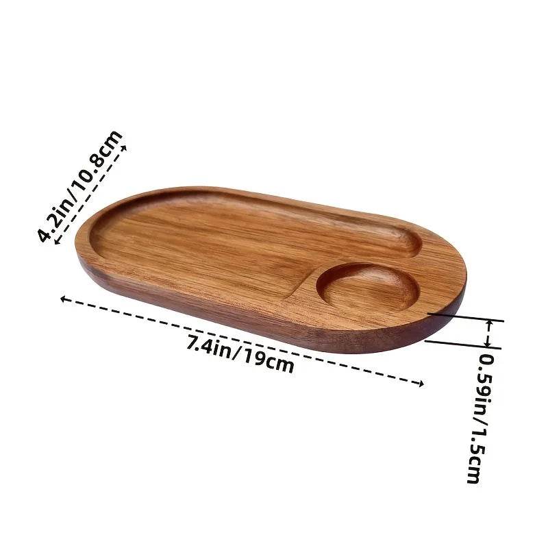 EMESA HOME Japanese Solid Wood Fruit Plate, Multi-Size Wooden Tray, High-Quality Fruit & Snack Serving Tray Short oval 6 Inches