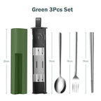 EMESA HOME 304 Stainless Steel Portable Cutlery Set – Travel Flatware with Knife, Fork, Spoon & Storage Box