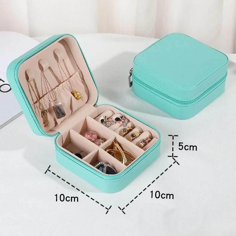 EMESA HOME Mini Jewelry Storage Box Portable Home Travel Earrings Necklace Storage Case for Women Ring Organizer PU Leather Display Case - EMESA HOME™