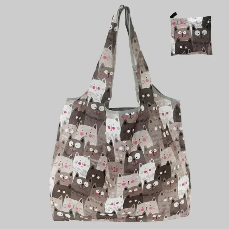 EMESA HOME Foldable Eco-Friendly Shopping Bag – Large Capacity Printed Tote for Travel and Grocery Use - EMESA HOME™