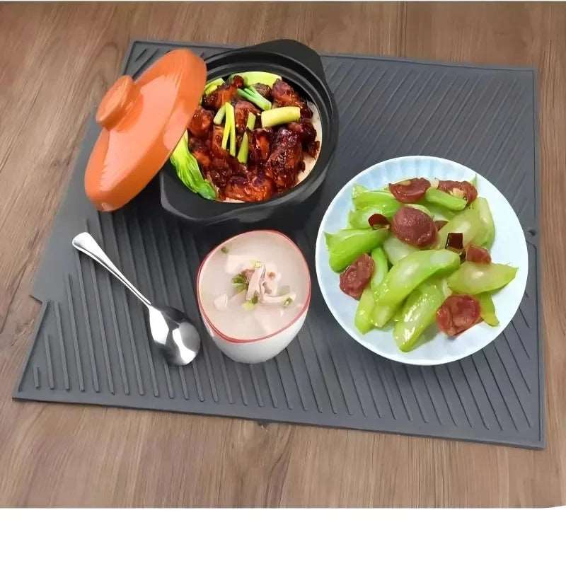 EMESA HOME Silicone Drain Pad Drying Mat Pots Dish Drain Mat For Kitchen Tableware Non-slip Mats Anti-scald Coaster Kitchen Utensils