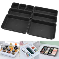 EMESA HOME 8pcs Adjustable Drawer Organizer – Box Trays for Makeup, Cosmetics, Sundries, Divider Holder for Kitchen, Bathroom, Closet Jewelry Box