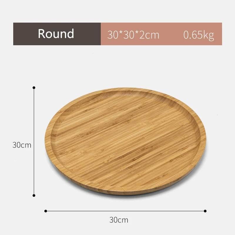 EMESA HOME Simple Japanese Bamboo Tea Tray Kitchen Storage Serving Trays Home Hotel Platter Plate for Dessert Breakfast Coffee Food Tray - EMESA HOME™
