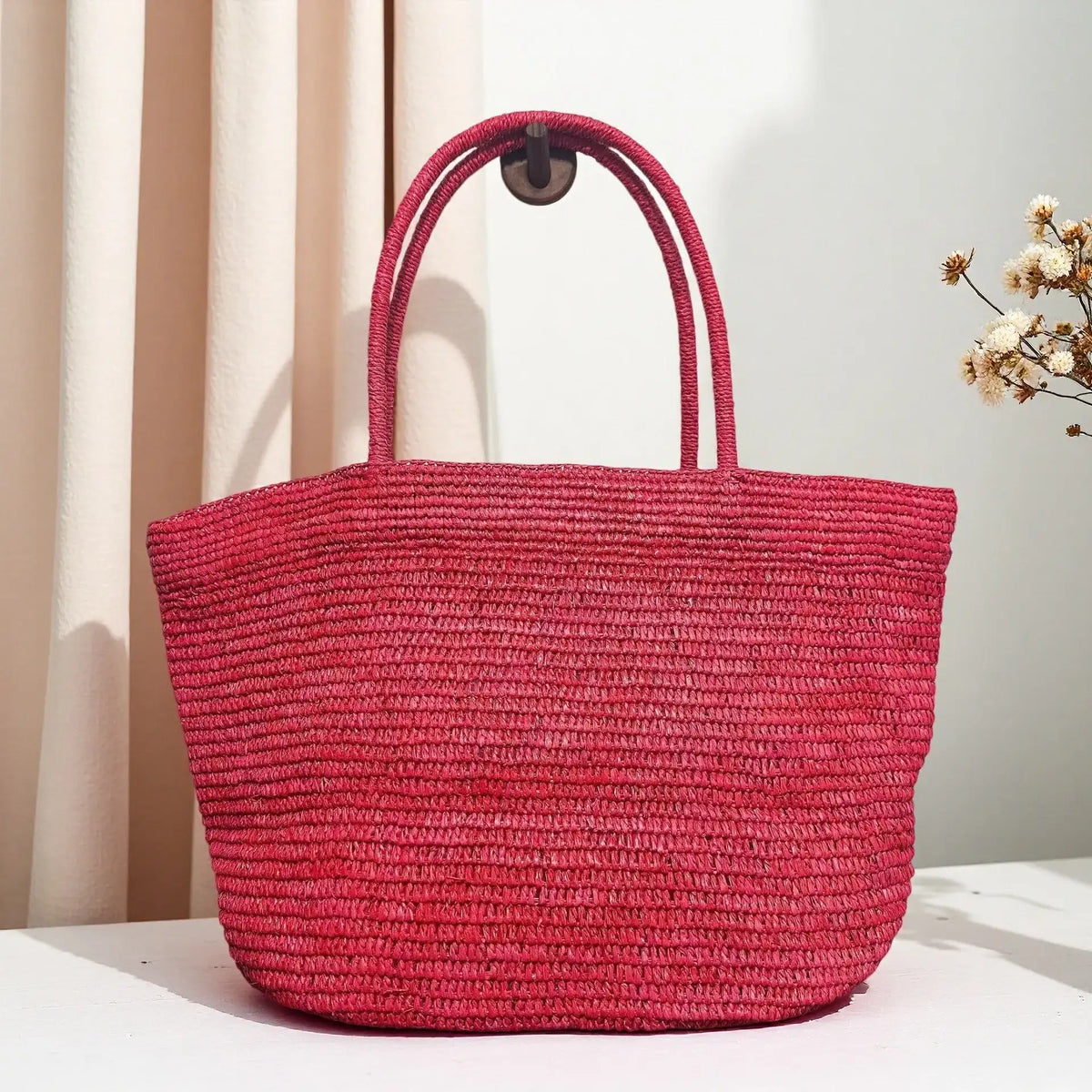 EMESA HOME 2026 Women’s Raffia Woven Tote Bag – Large Capacity Summer Shoulder Bag for Beach, Travel & Vacation