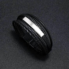 EMESA HOME Trendy Leather Bracelets For Men Stainless Steel Bracelet 21CM Multilayer Braided Rope Bracelets for Male Jewelry Gifts - EMESA HOME™