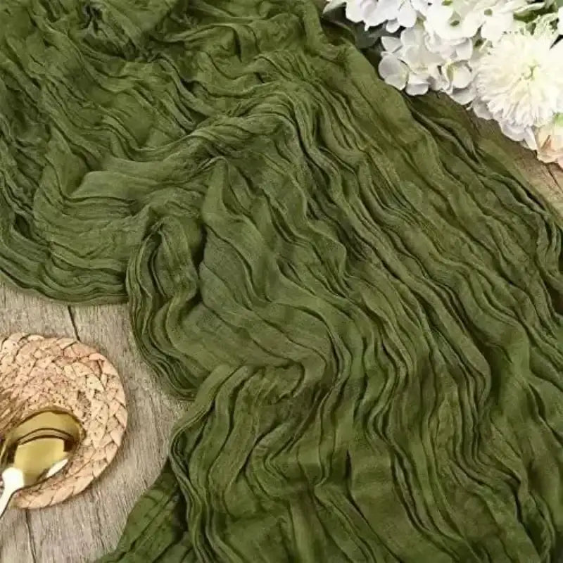 EMESA HOME Gauze Table Runner – 90×300cm Rustic Boho Table Decor for Dining, Wedding, Party, or Decoration