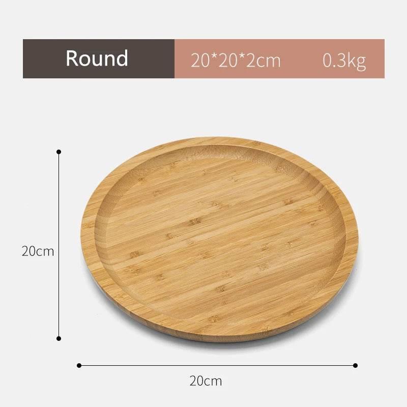 EMESA HOME Simple Japanese Bamboo Tea Tray Kitchen Storage Serving Trays Home Hotel Platter Plate for Dessert Breakfast Coffee Food Tray - EMESA HOME™