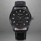 EMESA HOME Men's Luxury Quartz Watch – Simple Leather Strap Fashion Business Wristwatch for Men - EMESA HOME™