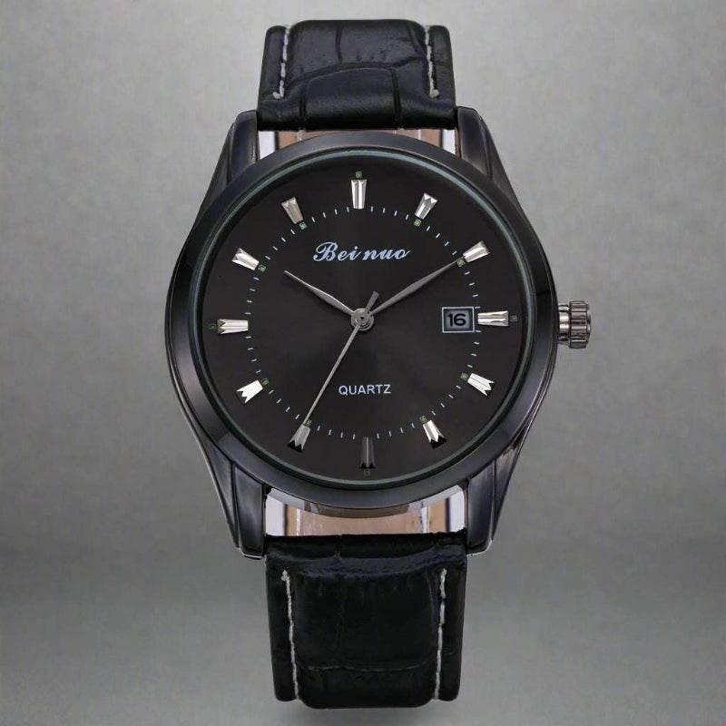 EMESA HOME Men's Luxury Quartz Watch – Simple Leather Strap Fashion Business Wristwatch for Men - EMESA HOME™